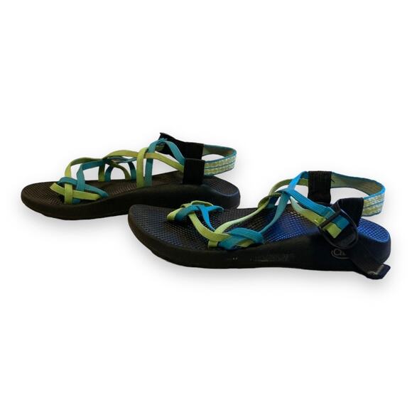 Womens Chaco ZX2 Yampa Celery Blue Adjustable Strap Vibram Sole Sandals Size 10 - Picture 10 of 16